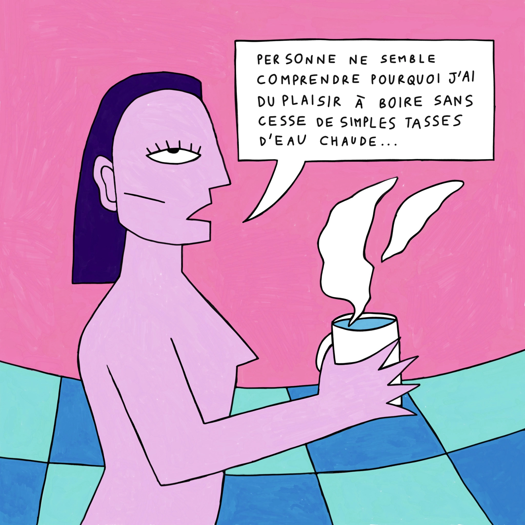 2024/12 Illustration Zyle BD boire de l'eau chaude